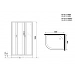 Душевая кабина Niagara NG-3512-14RBKG размер 120*80*200 см, низкий поддон 13 см