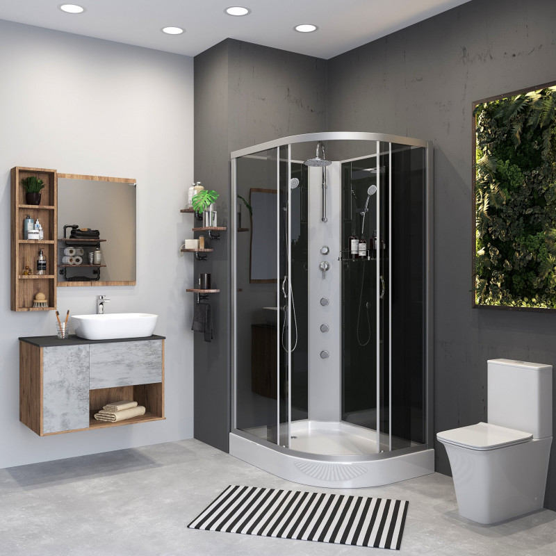 Душевая кабина Niagara NG-3512-14LBKTG размер 120*80*210 см, низкий поддон 13 см