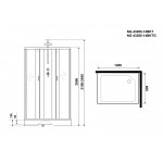Душевая кабина Niagara NG-43285-14QBKT размер 120*80*210 см, низкий поддон 13 см