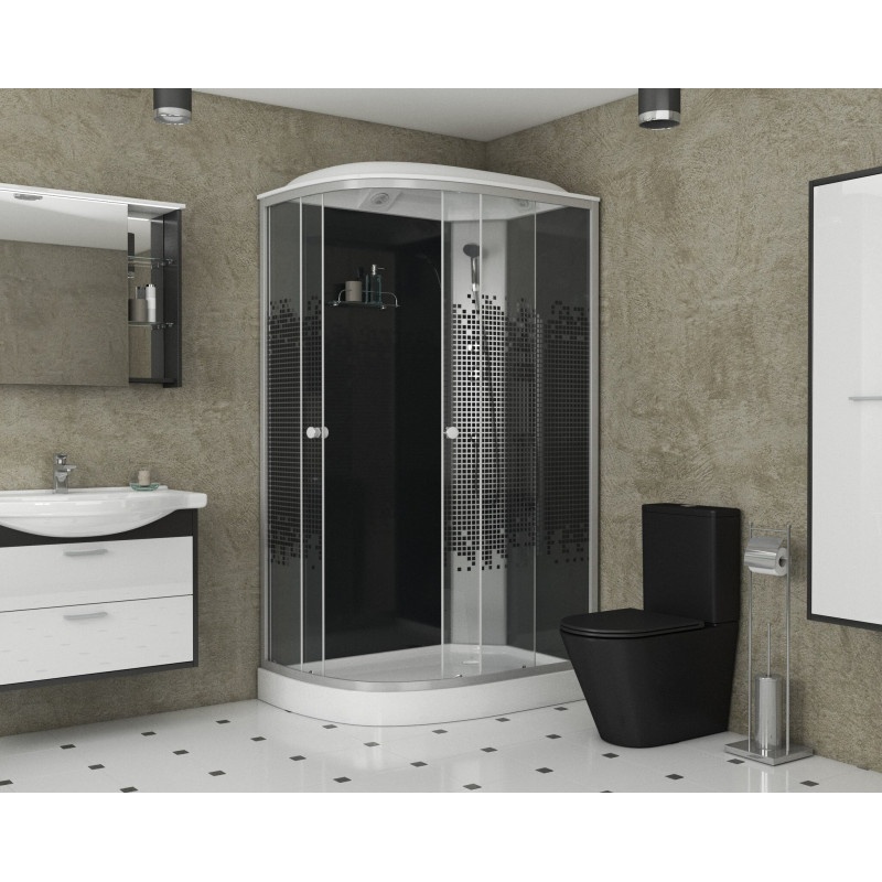 Душевая кабина Niagara NG-4512-14R BLACK размер 120*80*215 см, низкий поддон 13 см