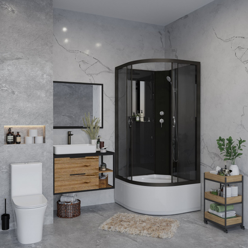 Душевая кабина Niagara NG-6508-14BK размер 90*90*200 см, высокий поддон 40 см