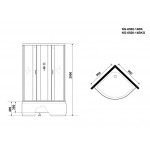 Душевая кабина Niagara NG-6508-14BKG размер 90*90*200 см, высокий поддон 40 см