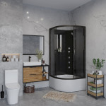 Душевая кабина Niagara NG-6508-14BKG размер 90*90*200 см, высокий поддон 40 см