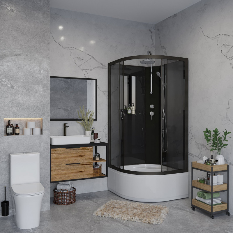 Душевая кабина Niagara NG-6508-14BKT размер 90*90*210 см, высокий поддон 40 см