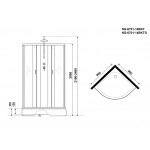 Душевая кабина Niagara NG-6701-14BKTG  размер 90*90*210 см, средний поддон 26 см