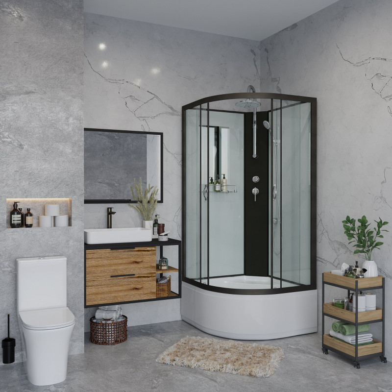 Душевая кабина Niagara NG-6707-14BKT размер 80*80*210 см, высокий поддон 40 см