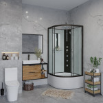 Душевая кабина Niagara NG-6707-14BKTG размер 80*80*210 см, высокий поддон 40 см