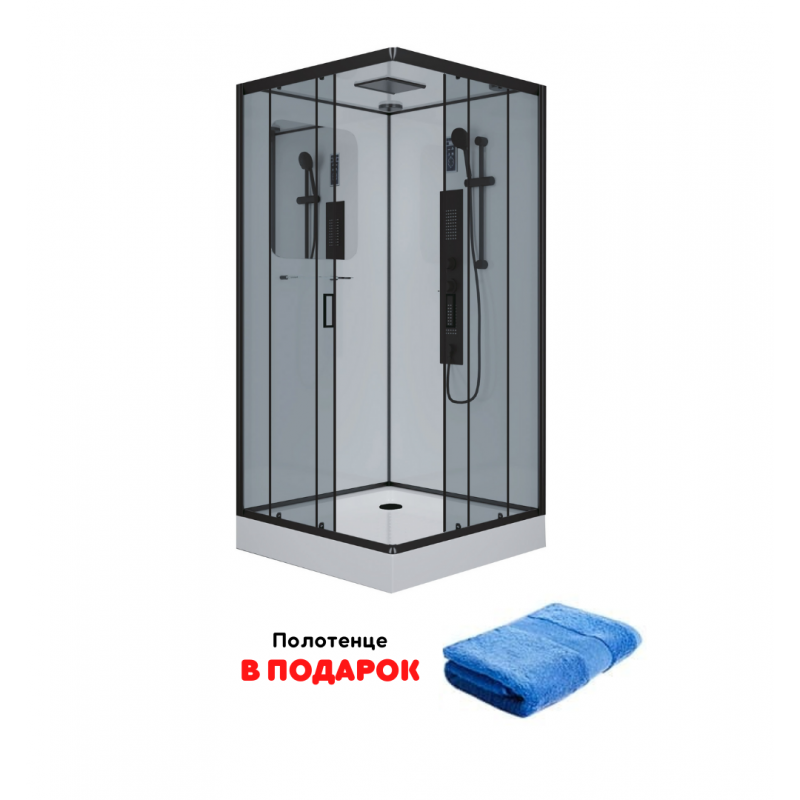 Душевая кабина Niagara Premium NG-6901-01GQ BLACK размер 90*90*210, низкий поддон 16 см