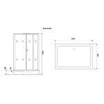 Душ.каб. NG-6012-01QR (1200х800х2100) низкий поддон(16 см) стекло ПРОЗРАЧНОЕ, 4 места