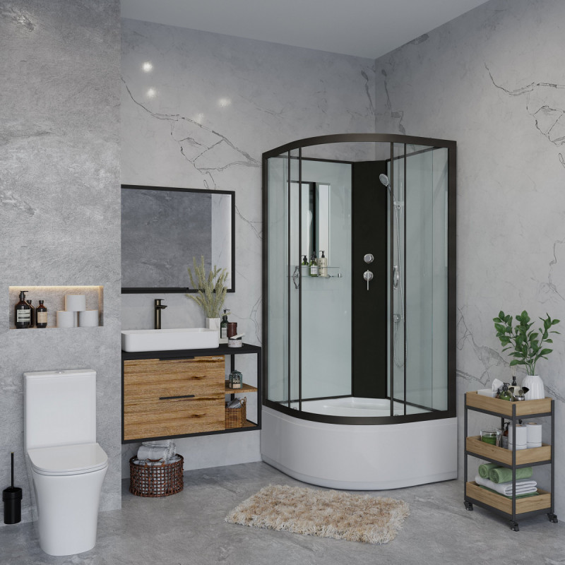 Душевая кабина Niagara NG-6709-14BK (1000х1000х2000), без крыши