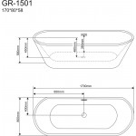 Ванна отдельностоящая GR-1501 Forta (170x80x58) GROSSMAN 1 место