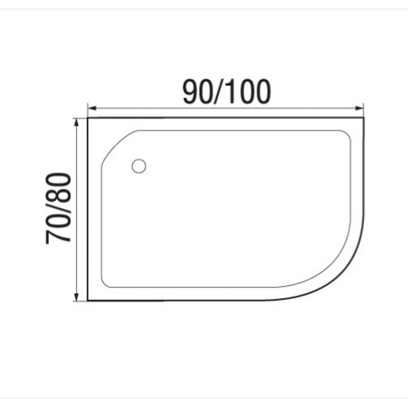 WEMOR 90/80/24 R 900*800*240 мм Поддон душевой асимметричный
