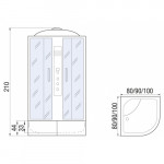 Душевая кабина River Dunay 100/44 МТ с крышей, ДxШxВ: 1000x1000x2100 мм, высокий поддон 44 см