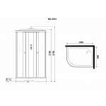 Душевая кабина Niagara NG-4512-14L BLACK размер 120*80*215 см, низкий поддон 13 см