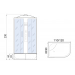 Душевая кабина River Dunay XL 120/80/44 TH L с крышей, ДxШxВ: 1200x800x2300 мм, высокий поддон 44 см, угол установки левосторонний