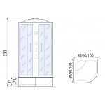 Душевая кабина River Dunay XL 100/44 MT с крышей, ДxШxВ: 1000x1000x2300 мм, высокий поддон 44 см