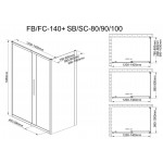 Душевой уголок DETO FB 120-140 + SB 80