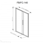 Дверь в нишу DETO FB 140-160 Black