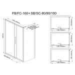 Душевой уголок DETO FB 140-160 + SB 80