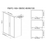 Душевой уголок DETO FС 140-160 + SС90