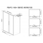 Душевой уголок DETO FС 160-180 + SС90 MT