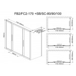 Душевой уголок DETO FC2 170-190 + SC100