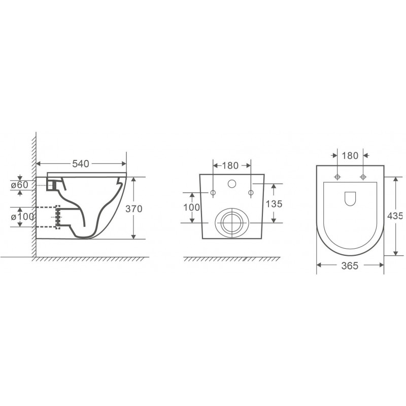 Унитаз с инсталляцией WeltWasser и кнопкой смыва (AMBERG 350 + MERZBACH 041 XL GL-WT + AMBERG RD-MT CR)