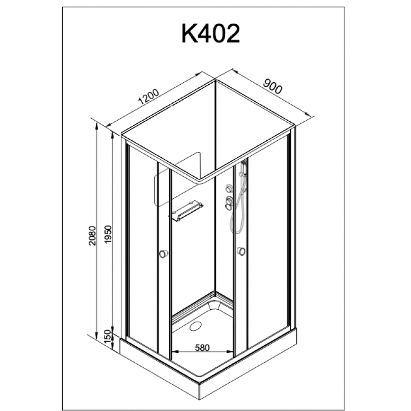Душевая кабина DETO K402