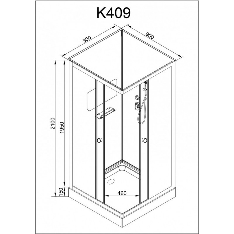 Душевая кабина DETO K409