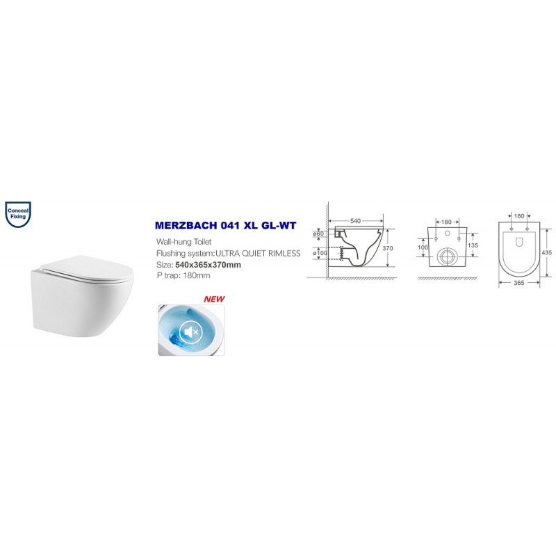 WW MERZBACH 041 XL GL-WT Унитаз подвесной
