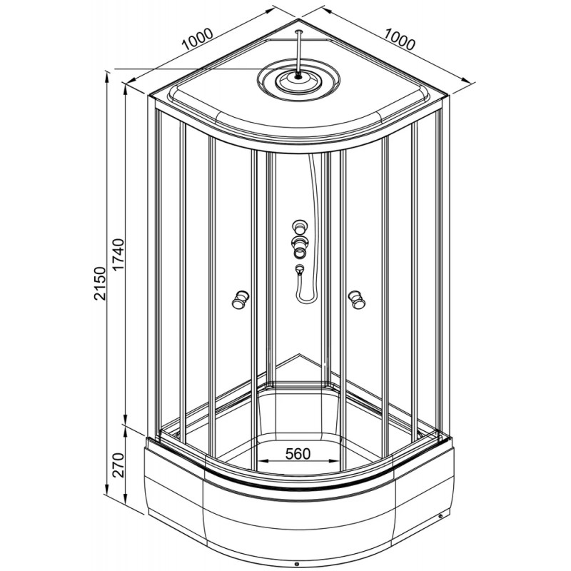 Душевая кабина DETO L710 с электрикой