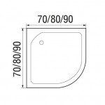 WEMOR 70/24 C 700*700*240 мм Поддон душевой полукруглый