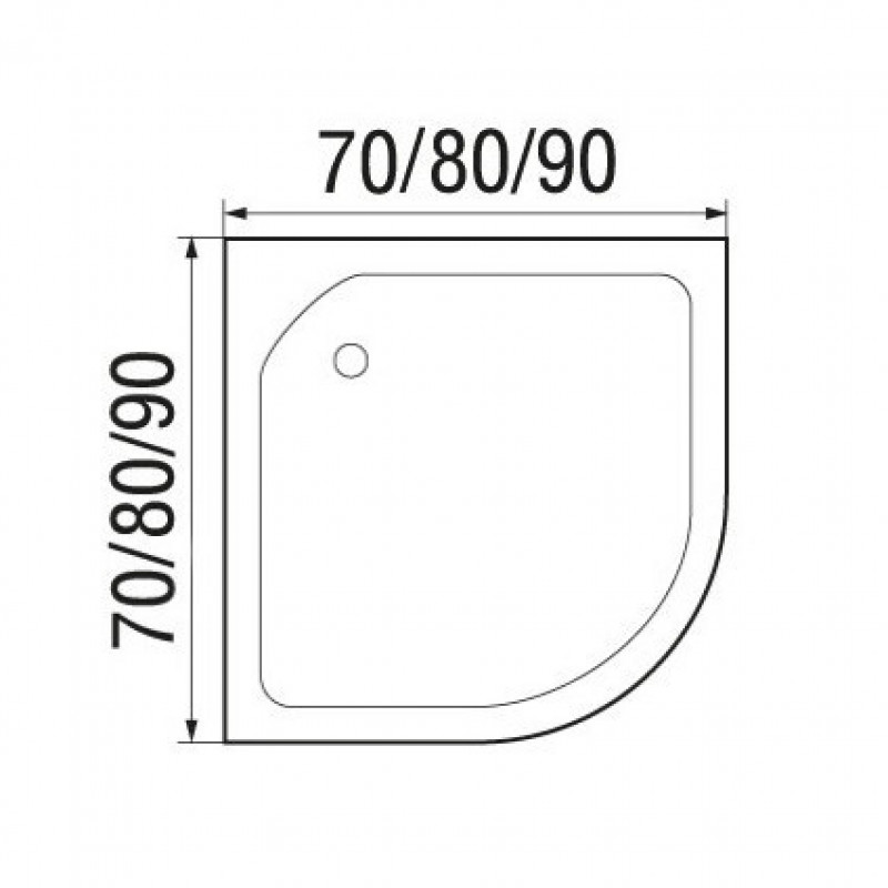 WEMOR 70/24 C 700*700*240 мм Поддон душевой полукруглый