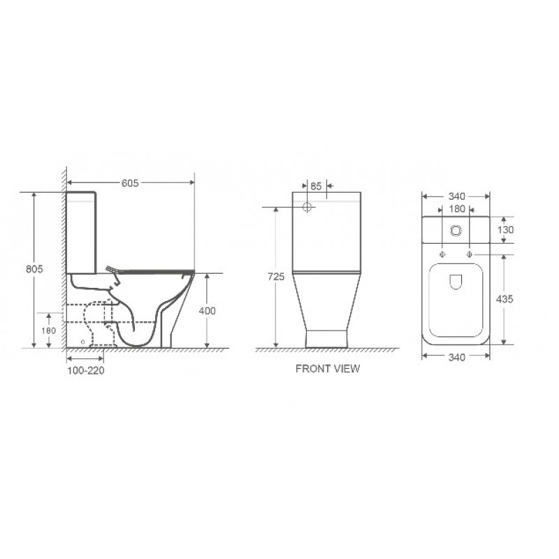 Унитаз-компакт безободковый WW ROTBACH 001 GL-WT